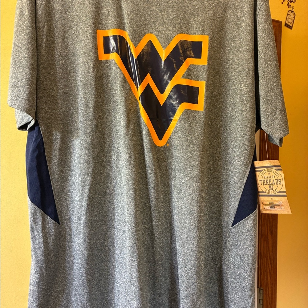 Knights Apparel WV Gray and Navy Tee with Gold Logo